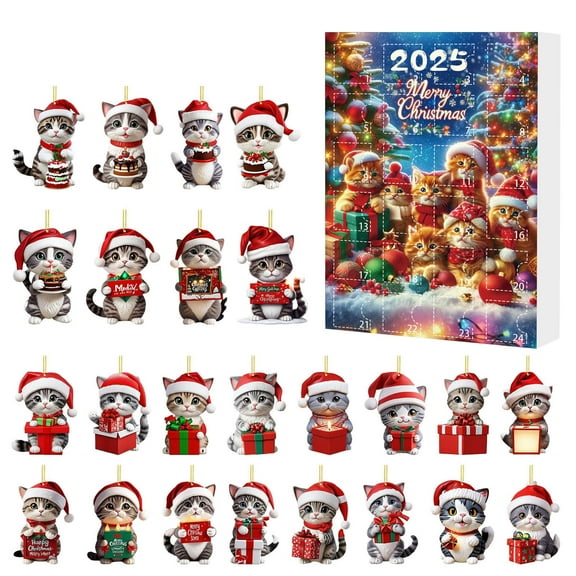 Fwttom Advent Calendar 2025, Advent Calendars Christmas, 2025 Gift Box Calendar Cute Acrylic Decoration Holiday Gifts for Family And Friend Countdown