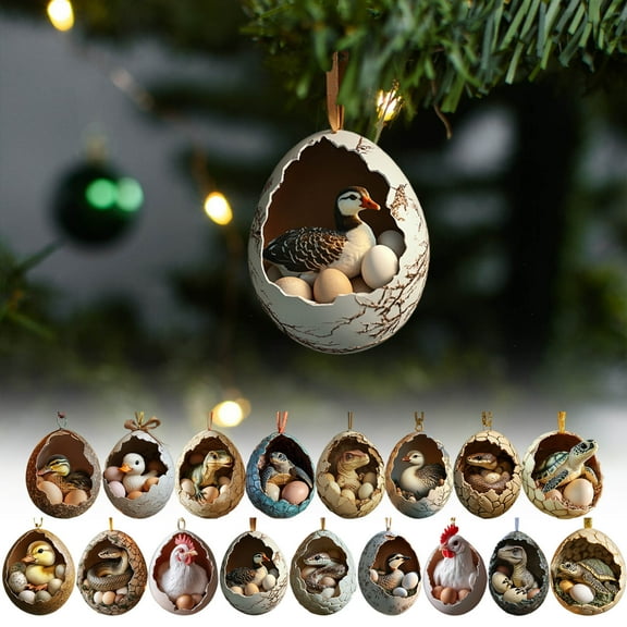 Fwttom Animal Christmas Tree Ornaments - Adorable Creatures 2D Flat Hanging Holiday Vacation Party Christmas Decorations, Lovely Gift for Family Friends