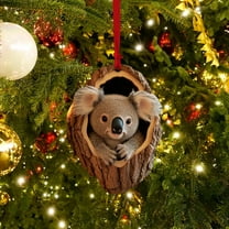 Fwttom Animal Christmas Tree Ornaments - Adorable Creatures 2D Flat Hanging Holiday Vacation Party Christmas Decorations, Lovely Gift for Family Friends