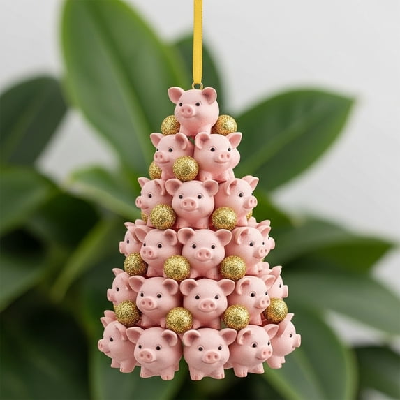Fwttom Animal Christmas Tree Ornaments - Adorable Creatures 2D Flat Hanging Holiday Vacation Party Christmas Decorations, Lovely Gift for Family Friends