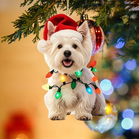 Fwttom Animal Christmas Tree Ornaments - Adorable Creatures 2D Flat Hanging Holiday Vacation Party Christmas Decorations, Lovely Gift for Family Friends