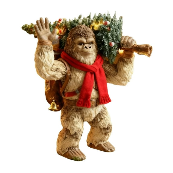 Fwttom Sasquatch Christmas Tree Ornaments - 2D Flat Funny Myth Wildlife Wonders Collection, Hanging Vacation Holiday Party Christmas Decorations Indoor