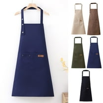 Fwttom Aprons for Women with Pockets - Cotton Chef Apron with Adjustable Ties Bib Waterproof Oil Resistants Breathable Kitchen Aprons for Cooking, Dishwashing, Baking, Cleaning, BBQ