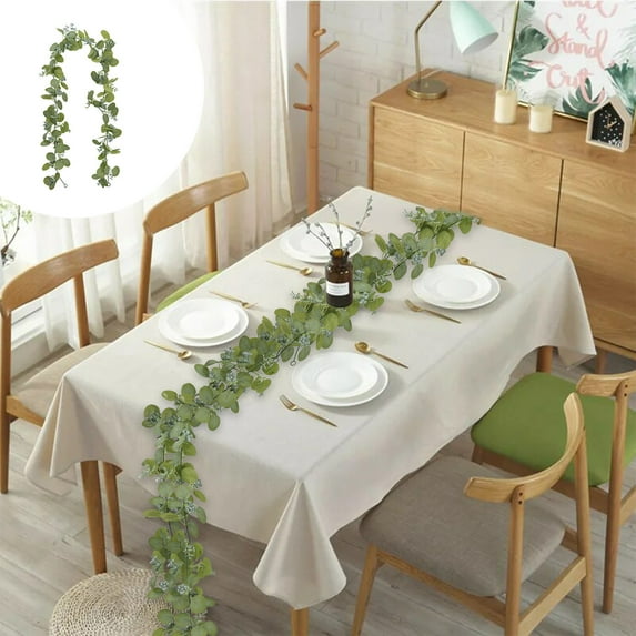 Fwttom Artificial Flowers Garland, 68.9 Inch Ivy Artificial Hanging Vines Flower Ivy Leaves Artificial Vines Plants for Home Garden Outdoor Ceremony Wedding Arch Floral Decor