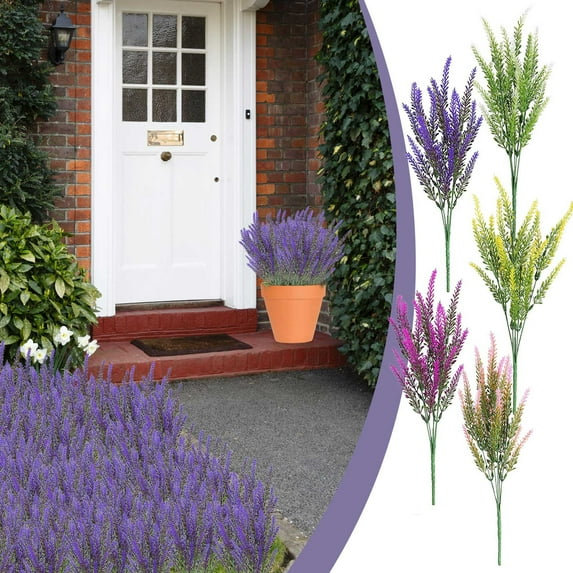 Fwttom Artificial Flowers for Decoration, 10Pcs Colorful Fake Flowers Lavender for Indoor/Outdoor Hanging Flowerpot Decorations, Mother's Day Gifts