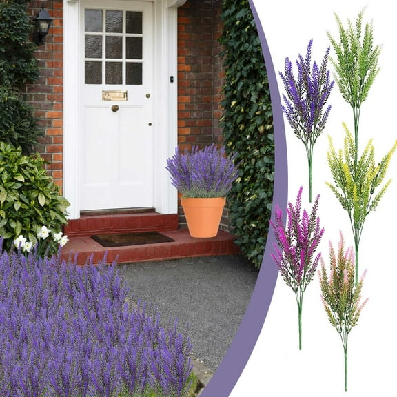 Fwttom Artificial Flowers for Decoration, 10Pcs Colorful Fake Flowers Lavender for Indoor/Outdoor Hanging Flowerpot Decorations, Mother's Day Gifts