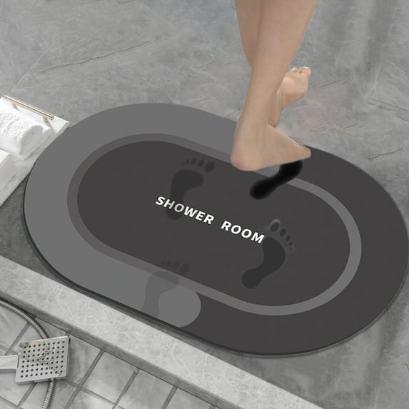 Fwttom Bathroom Rug Super Absorbent Diatomaceous Earth Bath Mat Non Slip Backing Washable Home Floor Mats Shower 40 x 60 cm Rug Bath Mats for Bathroom In Front Of Bathtub Shower Room 1Pc