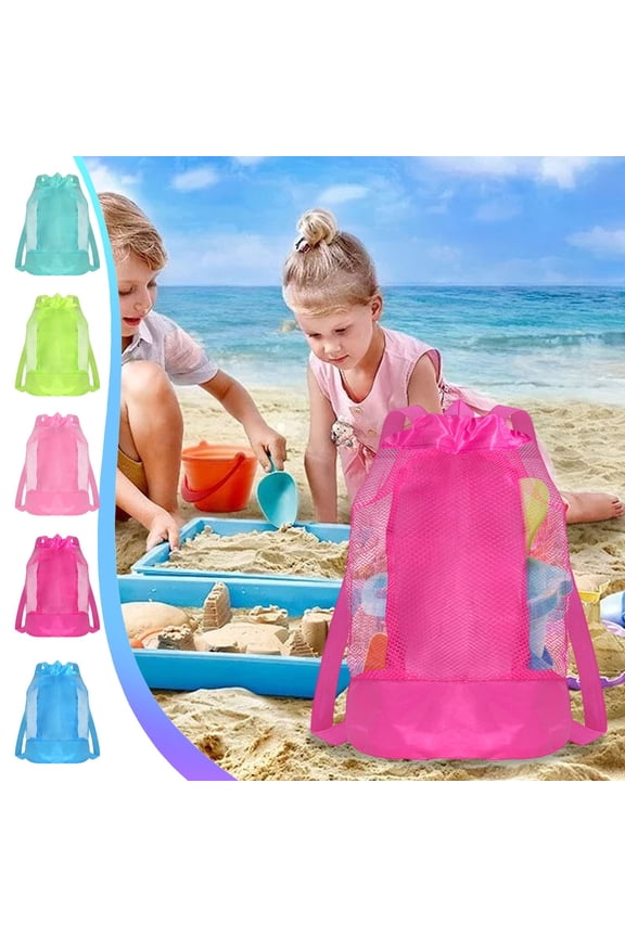 Beach Backpack - Large Capacity Mesh Beach Bags Waterproof Sandproof Dry-Wet Separation Shoulder Bag Pool Bag Toy Storage Bag, Vacation Essentials