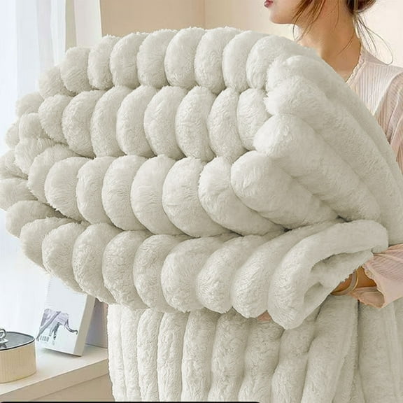 Fwttom Blankets And Throws, Super Thick Raschel Throw Blankets for Couch, Comfortable Warming Fleece Blankets for Beds Home Travel Office Nap, 39.37" x 59.05"