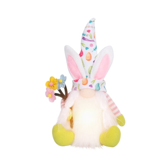 Fwttom Bunny Ear Easter Gnomes Handmade Faceless Spring Gnomes Decorations for Home Plush Tabletop Ornament