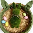 thumbnail image 1 of Fwttom Bunny Easter Decorations, Holiday Easter Bunny Decorations, Faux Moss Covered Rabbit Figurine for Home Living Room Table Ornament, Green, 1 of 6