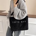 thumbnail image 1 of Fwttom Canvas Tote Bag, Corduroy Lightweight Work Bag & Tote Purse, Machine-Washable Large Tote Bags for Women Makeup, Books, Documents & Bottle, 1 of 6