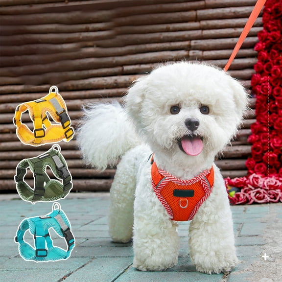 Fwttom Cat Harness and Leash, Pet Sleeveless Style Cat Leash Dog Leash for Small Dogs, Soft Breathable Cat Leash and Harness Set for Outdoor Daily Cats & Dog Walking