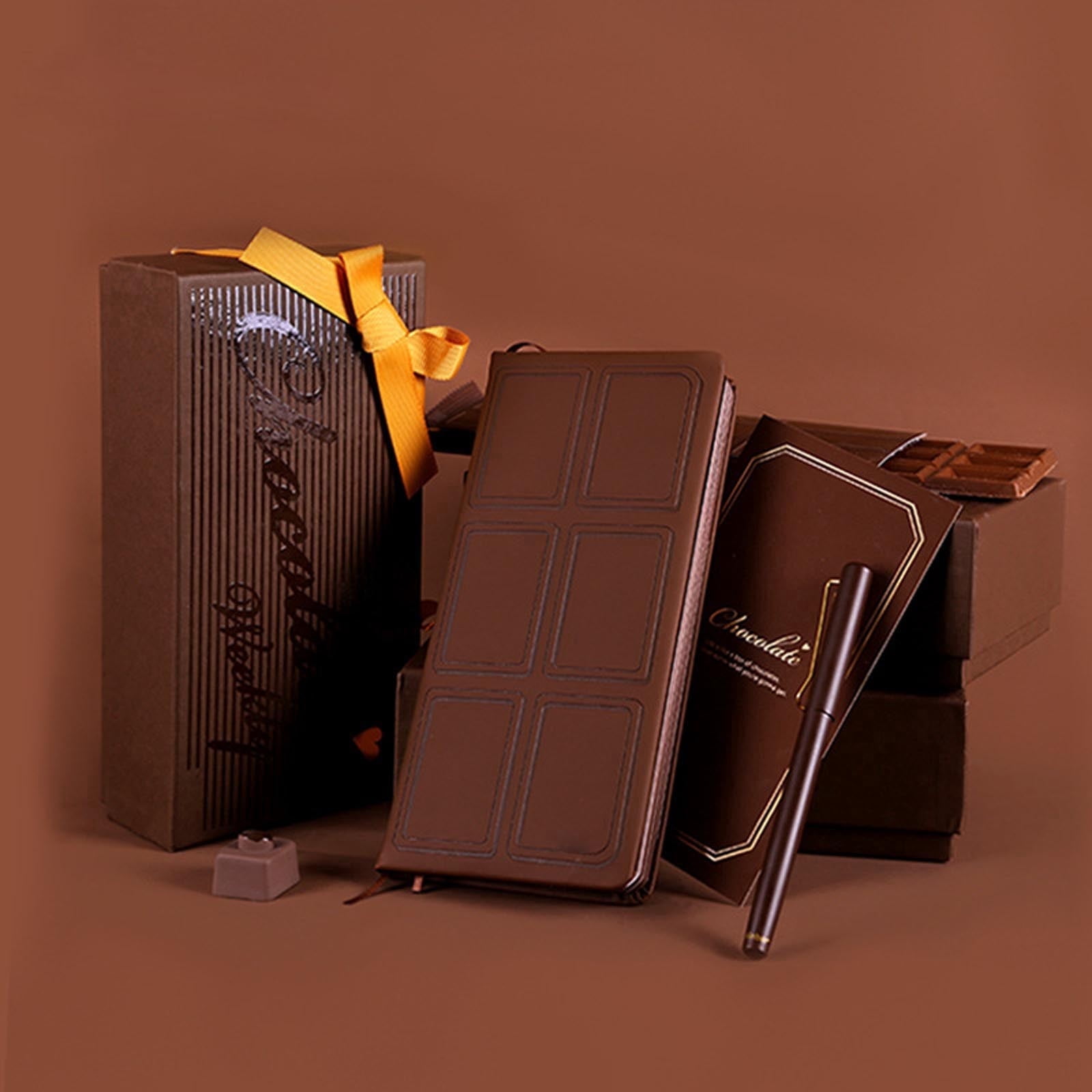 Fwttom Chocolate Notebook Set - Choco Shaped Weekly Planner Birthday Valentines Day Gift