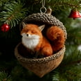 thumbnail image 1 of Fwttom Christmas Animal Acorn Ornaments - Adorable Forest Creatures Cozy Rest, 2D Flat Hanging Holiday Vacation Party Christmas Decorations, Lovely Gift for Family Friends, 1 of 7