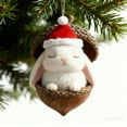thumbnail image 1 of Fwttom Christmas Animal Acorn Ornaments - Adorable Forest Creatures Cozy Rest, 2D Flat Hanging Holiday Vacation Party Christmas Decorations, Lovely Gift for Family Friends, 1 of 7