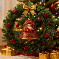 Fwttom Christmas Bells - Vintage Metal Hanging Bells Ornaments Holiday Gold Bells for Christmas Decorations Indoor Outdoor Xmas Tree Wreath Garland
