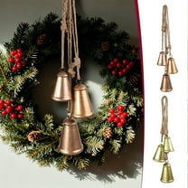 Fwttom Christmas Bells - Vintage Metal Hanging Bells Ornaments Holiday Gold Bells for Christmas Decorations Indoor Outdoor Xmas Tree Wreath Garland
