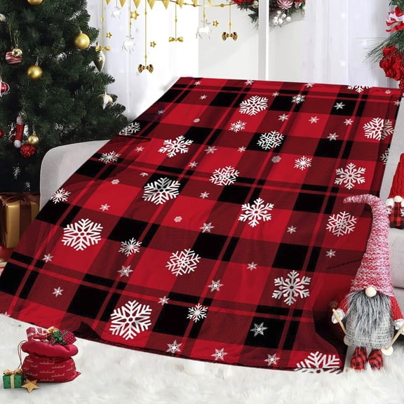 Fwttom Christmas Blanket, Fuzzy Breathable Christmas Throw Blanket Machines Washable, Fleece Holiday Themed Throw Blanket for Couch, Office, Home Bedroom & Camping