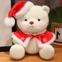 Fwttom Christmas Cute Little Bear Doll Figurines - Christmas Outfit Plush Toys Stuffed Animals, Adorable Throw Pillows, Christmas Decorations Holiday Gift