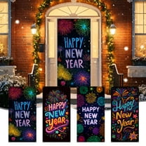 Fwttom Christmas Door Cover - Fabric Welcome Door Curtains, Party Holidays Christmas Decoration Door Covers for Front Door, 70.8" x 35.4"