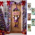 thumbnail image 1 of Fwttom Christmas Door Covers for Front Door, Christmas Front Door Cover with Wreath Design, Christmas Door Decorations for Holiday, Home Party Door & Wall Decoration, 1 of 9