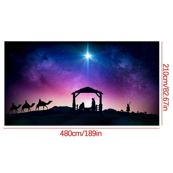 Fwttom Christmas Garage Door Cover Decorations - Beautiful Starry Skies Banner Garage Door Decor Outdoor Indoor for Xmas Holiday,