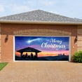 thumbnail image 1 of Fwttom Christmas Garage Door Cover Decorations - Merry Christmas Heartwarming Scene Banner Garage Door Decor Outdoor Indoor for Xmas Holiday,, 1 of 3