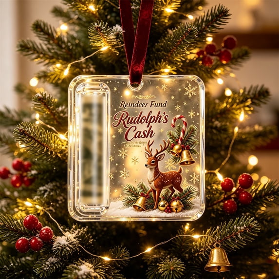 Fwttom Christmas Money Holders for Cash Acrylic Christmas Tree Decorations Holiday Hanging Cash Gift Ornaments for Xmas Tree Home Decor