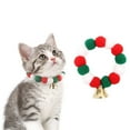 thumbnail image 1 of Fwttom Christmas Pet Collar with Bells - Velvet Fur Ball Xmas Decorative Collar Pet Accessories, High Elasticity Cat Dog Collar for Puppy Kitten Small-Sized Pets, Medium, 1 of 6