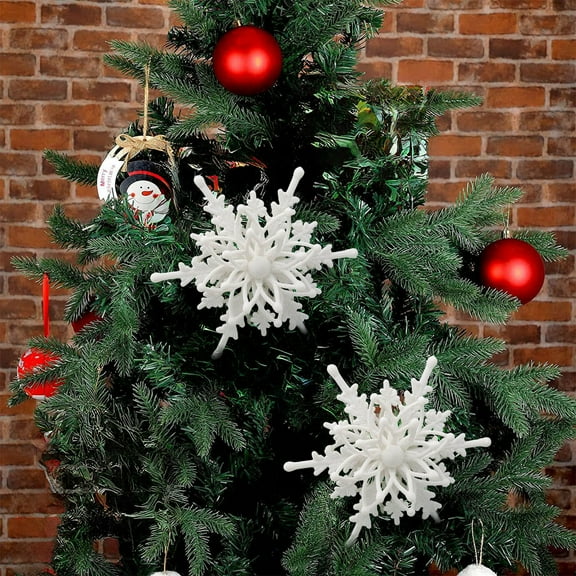 Fwttom Christmas Tree Decorations Snowflake Decorations, Christmas Flash Pendant Decoration Christmas Tree Ornaments, Snowflakes Pendant for Xmas Tree, Holiday Party Decor