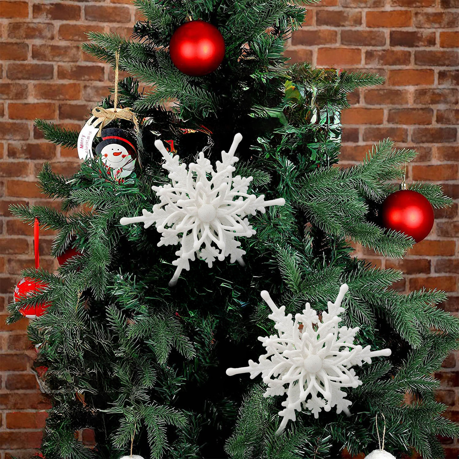 MInHoues 12 Pcs Glitter Christmas Flowers 5 1 Hot Pink Artificial MInHoues 12 Pcs Glitter Christmas Flowers 5 1 Hot Pink Artificial