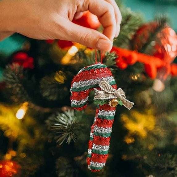 Fwttom Christmas Tree Ornaments - Exquisite Candy Canes Hanging Christmas Decorations Indoor, Multi-Shape Holiday Party Decor for Xmas Tree Garland Wreath