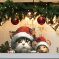 thumbnail image 1 of Fwttom Christmas Window Clings, Christmas Window Decorations Cats And Mice Wearing Xmas Hats, Christmas Window Stickers for Home Decoration Winter Window Clingswinter Window Clings, 1 of 7