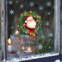 Fwttom Christmas Window Clings, Large Size Christmas Windows Decorations, Double-Sided Window Clings With Santa Claus Christmas Decor for Holiday, Party, Home Glass