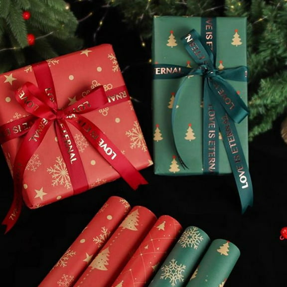 Fwttom Christmas Wrapping Paper Bulk Pack - 5 Sheets of Wrapping Paper Christmas Designs for Holiday Gifts, Family Events and Children's Presents