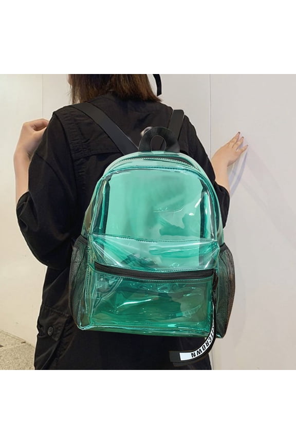 Clear Backpack - Student School Bag Jelly Texture Waterproofs PVC Backpack, for Clear Backpack for Stadium Events