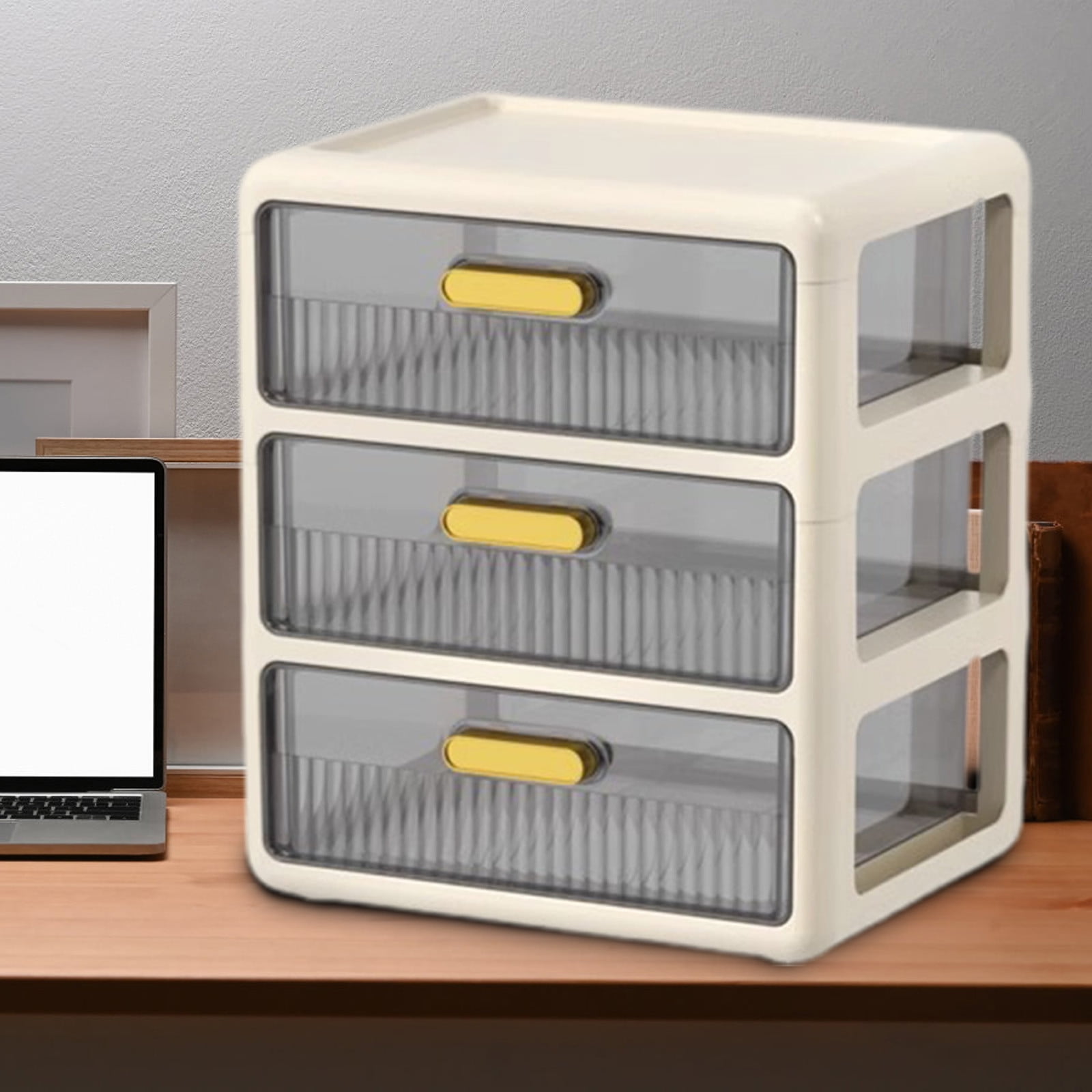 Fwttom Desk Organizer, Muliti-Layer Home Office Desk Accessories with Drawer, Versatile Desktop Storage Box for Vanity, Bedroom Miscellany, Stationery & Craft Supplies