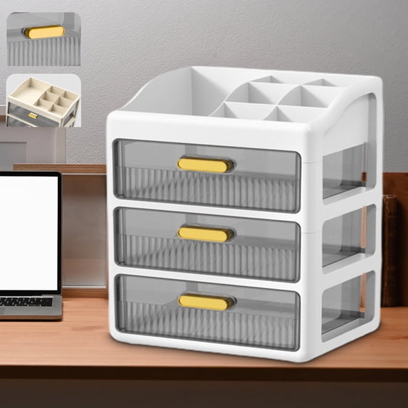 Fwttom Desk Organizer, Office Desk Accessories with Pull-Out Drawers & Top Compartments, Versatile Home Storage Box for Vanity, Bedroom Miscellany, Stationery & Craft Supplies