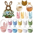 thumbnail image 1 of Fwttom Easter Baskets for Kids, Cute Easter Decorations Wicker Basket with Ears, Storage Bucket for Candy Eggs Stuffers Holder, Pink, 1 of 7