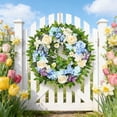 thumbnail image 1 of Fwttom Easter Wreath, Easter Decorations with Colored Egg Design, Holiday Spring Wreaths for Front Door, Patio & Porch, Multicolor, 1 of 6