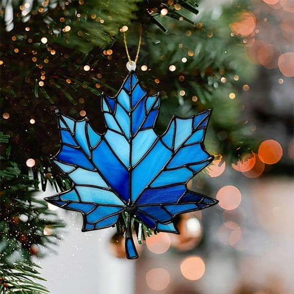 Fwttom Fall Decorations For Home, Maple Leaf Shaped Christmas Tree Ornaments, Holiday Wall Hanging for Christmas Ornaments & Thanksgiving Decorations Indoor Outdoor