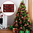 thumbnail image 1 of Fwttom Flocked Christmas Ball Ornaments Set of 12 - Vintage Christmas Tree Decor Shatterproof Hanging Balls for Xmas Tree, Holiday Christmas Decor, Wine, 1 of 6