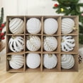 thumbnail image 1 of Fwttom Flocked Christmas Ball Ornaments Set of 12 - Large Size Soft Furry Xmas Tree Hanging Balls for Christmas Holiday Party Supplies, 3" White, 1 of 6