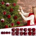 thumbnail image 1 of Fwttom Flocked Christmas Balls Set of 4 - Premium Shatterproof Xmas Ball Ornaments for Christmas Tree Holiday Indoor Decoration, Party Supplies, 2", 1 of 3