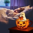 thumbnail image 1 of Fwttom Ghost Night Light, Ghost Decor Pumpkin Cup Ghost Reading Light, Halloween Lights Cute Ghost Reading Neon Sign, Halloween Decorations Light Up Ghost Light for Bedside, 1 of 8