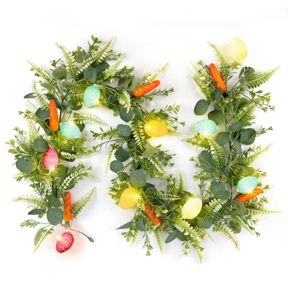 Fwttom Greenery Spring Garland 70" Easter Indoor Outdoor Holiday Party Scene Setup Flower Garlands for Decoration Yard Garden Home
