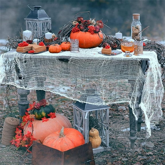 Fwttom Halloween Creepy Cloth, Halloween Party Mesh Scary Decorations, Halloween Decorations Flag String Props, Halloween Ghost Decor Holiday Party Props 30 x 73 Inches