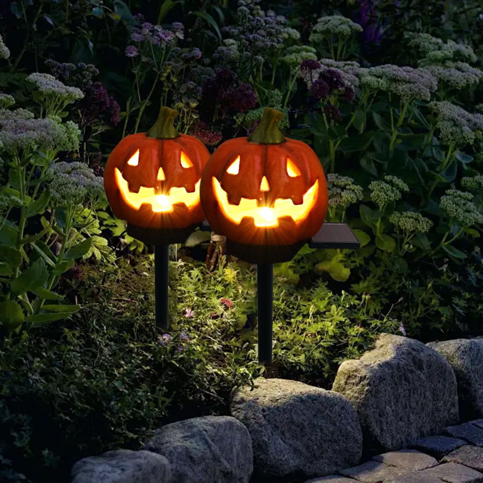 Fwttom Halloween Lights Outdoor - Christmas Yard Decor Outdoor Lights  Long-Lasting Ground-Stake Lanterns, Spooky Pathway Lights for Holiday \u0026 ..., image size:1600x1600