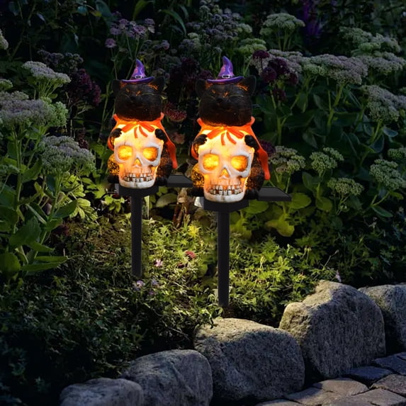 Fwttom Halloween Lights Outdoor - Christmas Yard Decor Outdoor Lights Long-Lasting Ground-Stake Lanterns, Spooky Pathway Lights for Holiday & Halloween Decorations